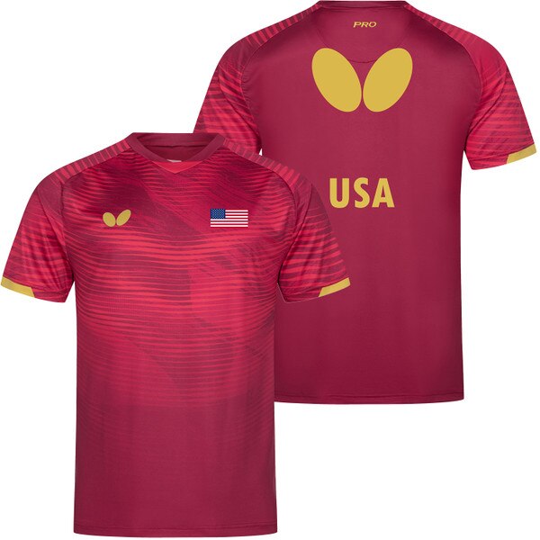 Butterfly USA Team 25 Shirt - Red - Front/Back